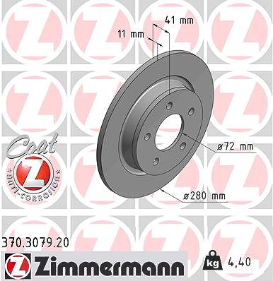 Zimmermann Bremsscheibe [Hersteller-Nr. 370.3079.20] für Mazda