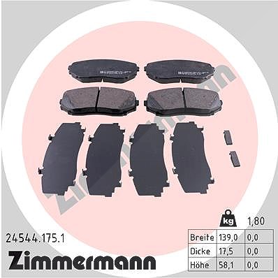 Zimmermann Bremsbelagsatz, Scheibenbremse [Hersteller-Nr. 24544.175.1] für Mitsubishi, Mazda