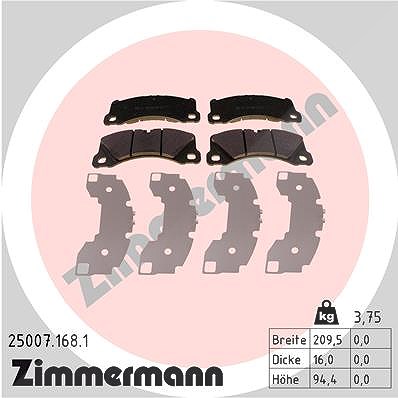 Zimmermann Bremsbelagsatz, Scheibenbremse [Hersteller-Nr. 25007.168.1] für Porsche