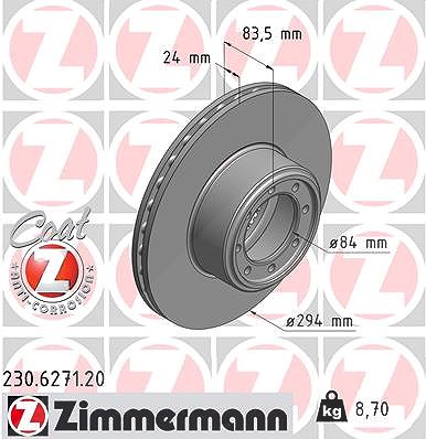 Zimmermann Bremsscheibe [Hersteller-Nr. 230.6271.20] für Iveco