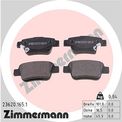 Zimmermann Bremsbelagsatz, Scheibenbremse [Hersteller-Nr. 23620.165.1] für Toyota