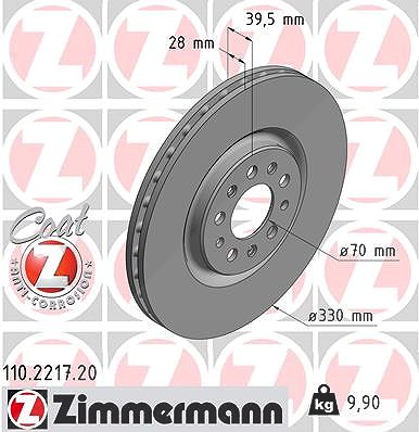 Zimmermann Bremsscheibe [Hersteller-Nr. 110.2217.20] für Alfa Romeo, Jeep