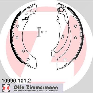 Zimmermann Bremsbackensatz [Hersteller-Nr. 10990.101.2] für Volvo, Peugeot, Citroën, Dacia, Renault