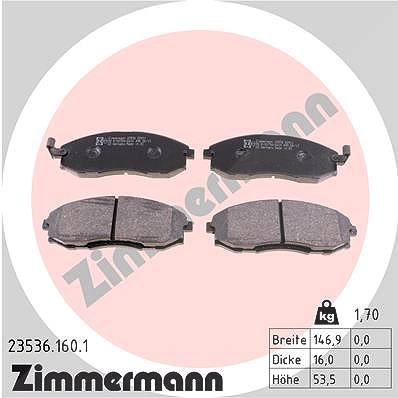Zimmermann Bremsbelagsatz, Scheibenbremse [Hersteller-Nr. 23536.160.1] für Hyundai
