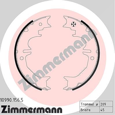 Zimmermann Bremsbackensatz, Feststellbremse [Hersteller-Nr. 10990.156.5] für Toyota