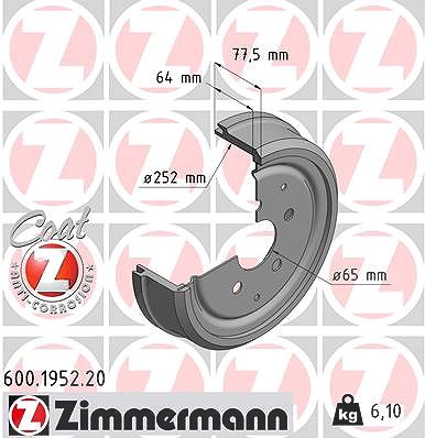 Zimmermann Bremstrommel [Hersteller-Nr. 600.1952.20] für VW