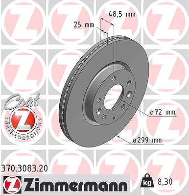 Zimmermann Bremsscheibe [Hersteller-Nr. 370.3083.20] für Mazda