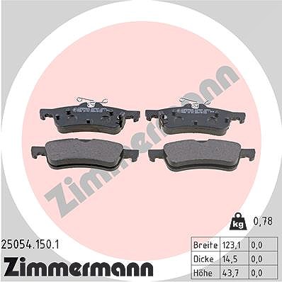 Zimmermann Bremsbelagsatz, Scheibenbremse [Hersteller-Nr. 25054.150.1] für Honda