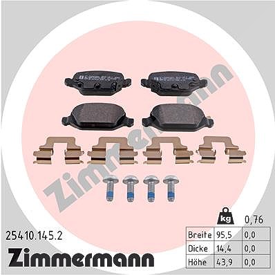 Zimmermann Bremsbelagsatz, Scheibenbremse [Hersteller-Nr. 25410.145.2] für Fiat