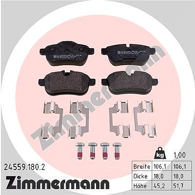 Zimmermann Bremsbelagsatz, Scheibenbremse [Hersteller-Nr. 24559.180.2] für BMW