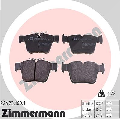 Zimmermann Bremsbelagsatz, Scheibenbremse [Hersteller-Nr. 22423.160.1] für Mercedes-Benz