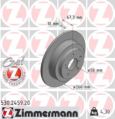 Zimmermann Bremsscheibe [Hersteller-Nr. 530.2459.20] für Subaru