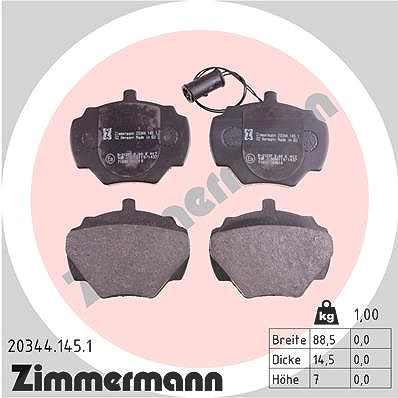 Zimmermann Bremsbelagsatz, Scheibenbremse [Hersteller-Nr. 20344.145.1] für Land Rover