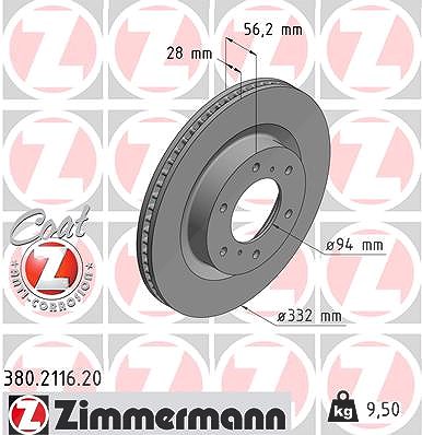 Zimmermann Bremsscheibe [Hersteller-Nr. 380.2116.20] für Mitsubishi