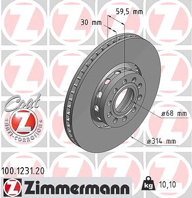 Zimmermann Bremsscheibe [Hersteller-Nr. 100.1231.20] für Audi