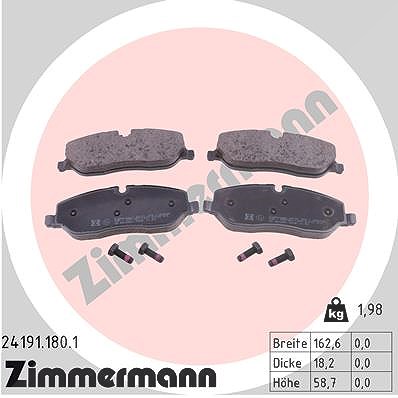 Zimmermann Bremsbeläge vorne (Satz) [Hersteller-Nr. 24191.180.1] für Land Rover