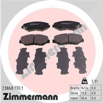 Zimmermann Bremsbelagsatz, Scheibenbremse [Hersteller-Nr. 23868.170.1] für Honda