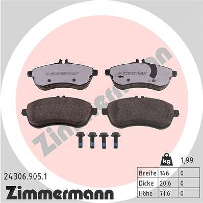 Zimmermann Bremsbelagsatz, Scheibenbremse [Hersteller-Nr. 24306.905.1] für Mercedes-Benz