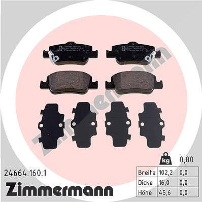 Zimmermann Bremsbelagsatz, Scheibenbremse [Hersteller-Nr. 24664.160.1] für Toyota