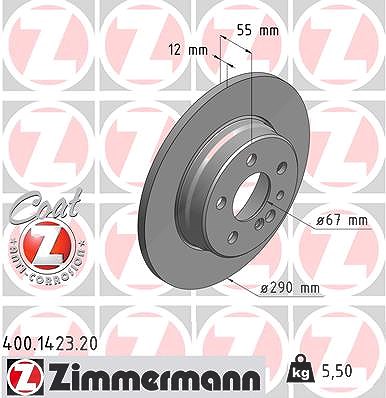 Zimmermann Bremsscheibe [Hersteller-Nr. 400.1423.20] für Mercedes-Benz
