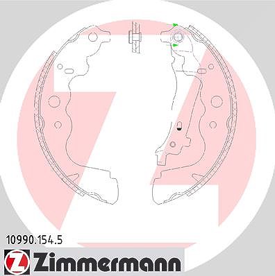 Zimmermann Bremsbackensatz Trommelbremse 228x42 [Hersteller-Nr. 10990.154.5] für Mercedes-Benz, Dacia, Renault