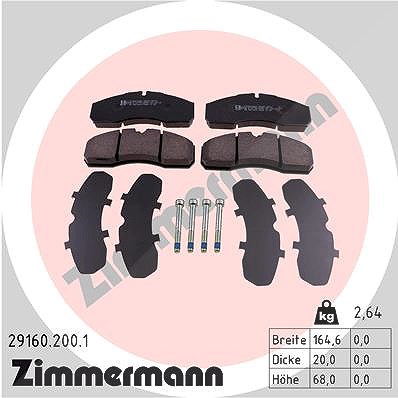 Zimmermann Bremsbelagsatz, Scheibenbremse [Hersteller-Nr. 29160.200.1] für Renault Trucks, Iveco