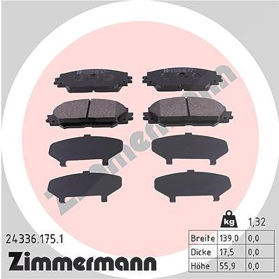 Zimmermann Bremsbelagsatz, Scheibenbremse [Hersteller-Nr. 24336.175.1] für Subaru, Toyota