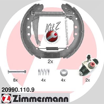 Zimmermann Bremsbackensatz [Hersteller-Nr. 20990.110.9] für Audi, VW, Seat