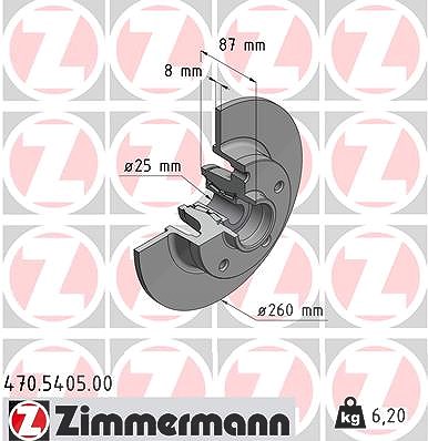 Zimmermann Bremsscheibe [Hersteller-Nr. 470.5405.00] für Renault