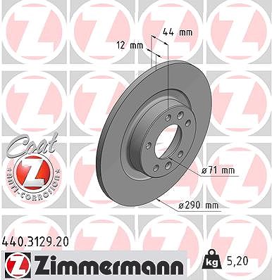 Zimmermann Bremsscheibe [Hersteller-Nr. 440.3129.20] für Peugeot