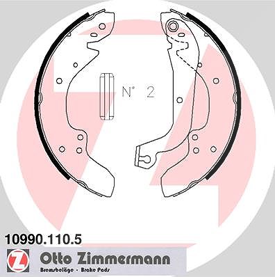Zimmermann Bremsbackensatz [Hersteller-Nr. 10990.110.5] für Peugeot, Fiat, Citroën