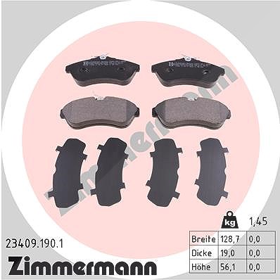 Zimmermann Bremsbelagsatz, Scheibenbremse [Hersteller-Nr. 23409.190.1] für Citroën