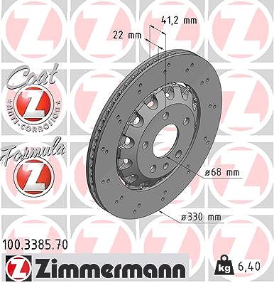 Zimmermann Bremsscheibe [Hersteller-Nr. 100.3385.70] für Audi