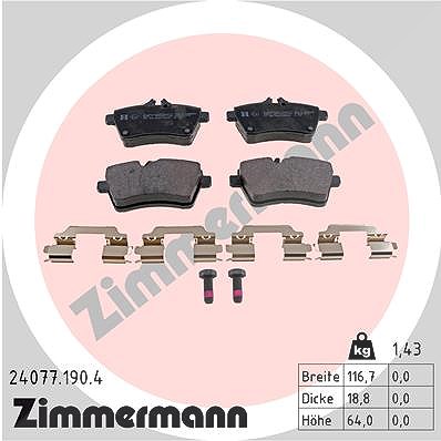 Zimmermann Bremsbelagsatz, Scheibenbremse [Hersteller-Nr. 24077.190.4] für Mercedes-Benz
