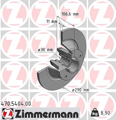 Zimmermann Bremsscheibe [Hersteller-Nr. 470.5404.00] für Renault
