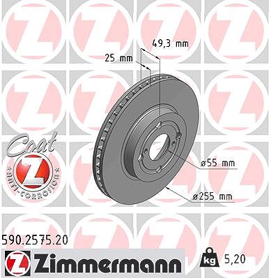 Zimmermann Bremsscheibe [Hersteller-Nr. 590.2575.20] für Toyota