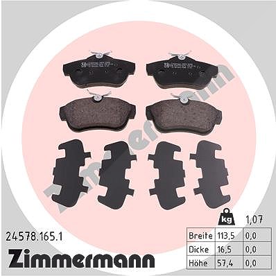 Zimmermann Bremsbelagsatz, Scheibenbremse [Hersteller-Nr. 24578.165.1] für Peugeot, Fiat, Citroën, Toyota