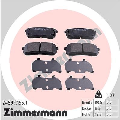 Zimmermann Bremsbelagsatz, Scheibenbremse [Hersteller-Nr. 24599.155.1] für Hyundai, Kia