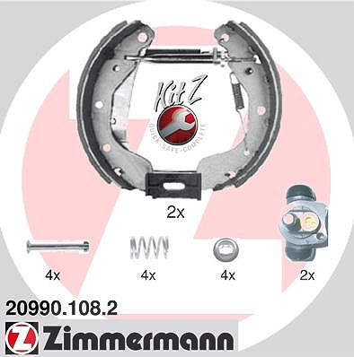 Zimmermann Bremsbackensatz KIT Z komplett vormontiert [Hersteller-Nr. 20990.108.2] für Vauxhall, Daewoo, Opel