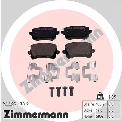 Zimmermann Bremsbelagsatz, Scheibenbremse [Hersteller-Nr. 24483.170.2] für Audi, VW, Seat