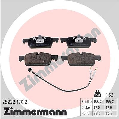 Zimmermann Bremsbelagsatz, Scheibenbremse [Hersteller-Nr. 25222.170.2] für Peugeot