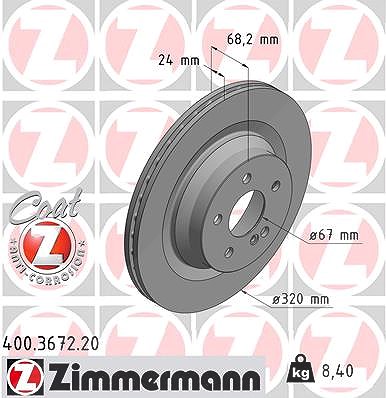 Zimmermann Bremsscheibe [Hersteller-Nr. 400.3672.20] für Mercedes-Benz