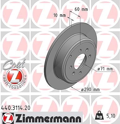 Zimmermann Bremsscheibe [Hersteller-Nr. 440.3114.20] für Peugeot