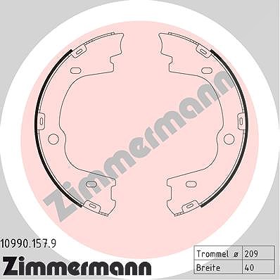 Zimmermann Bremsbackensatz, Feststellbremse [Hersteller-Nr. 10990.157.9] für Hyundai
