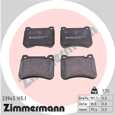 Zimmermann Bremsbelagsatz, Scheibenbremse [Hersteller-Nr. 23945.165.1] für Mercedes-Benz