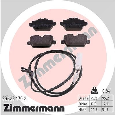 Zimmermann Bremsbelagsatz, Scheibenbremse [Hersteller-Nr. 23623.170.2] für BMW, Mini