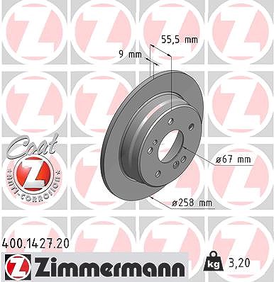 Zimmermann Bremsscheibe [Hersteller-Nr. 400.1427.20] für Mercedes-Benz