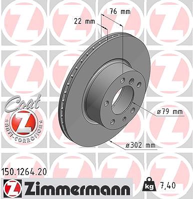 Zimmermann Bremsscheibe [Hersteller-Nr. 150.1264.20] für BMW