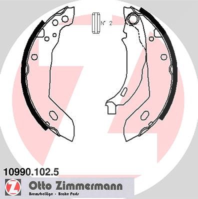 Zimmermann Bremsbackensatz [Hersteller-Nr. 10990.102.5] für Citroën, Peugeot, Dallas