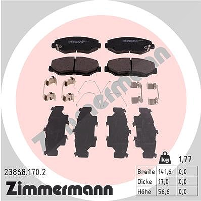 Zimmermann Bremsbelagsatz, Scheibenbremse [Hersteller-Nr. 23868.170.2] für Honda